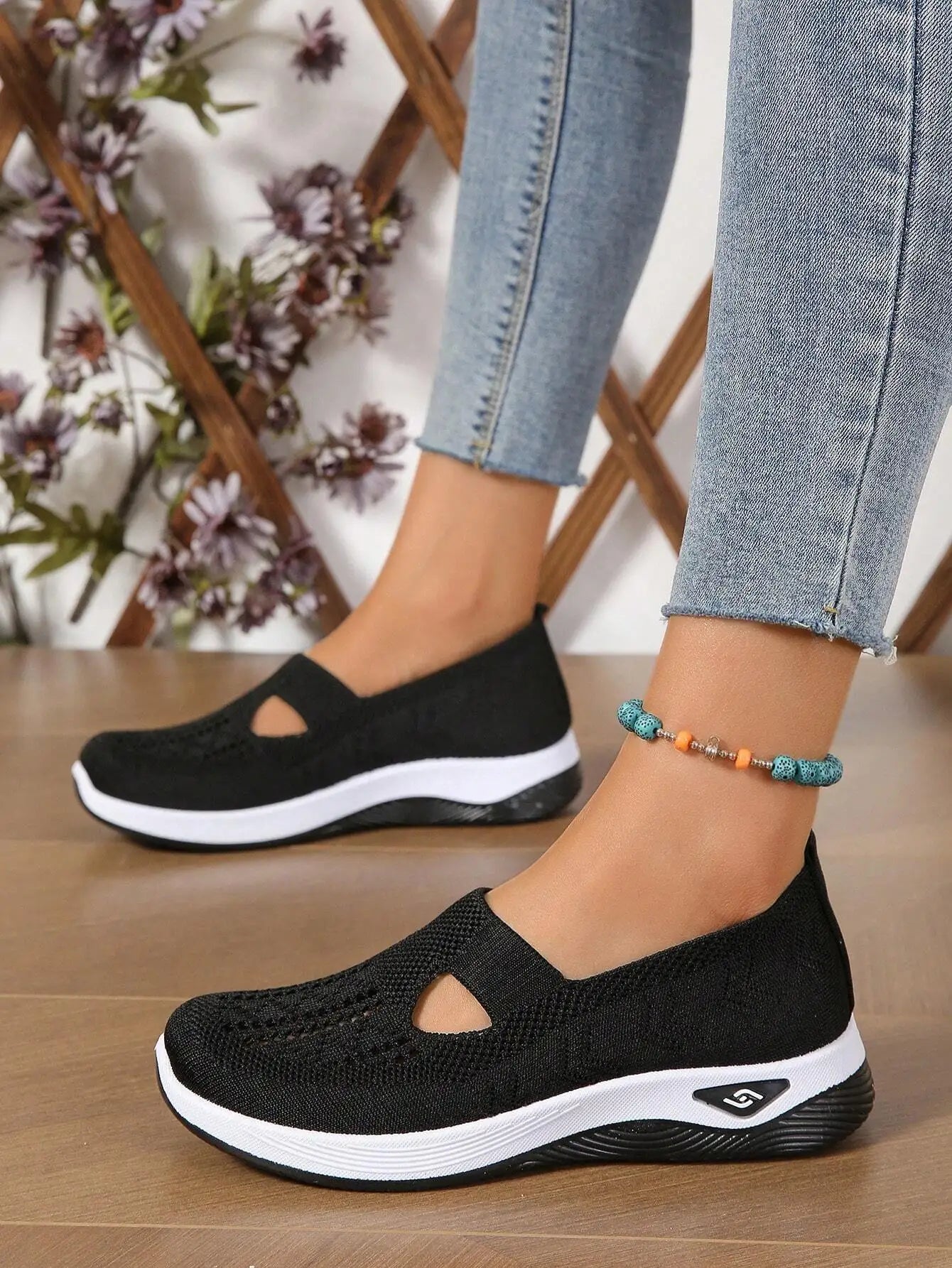 Women's shoes Solid Color Breathable Sneakers, casual sneaker women's summer sneakers, Low-top Knitted Casual Shoes Mom Shoes LadyShow.Store