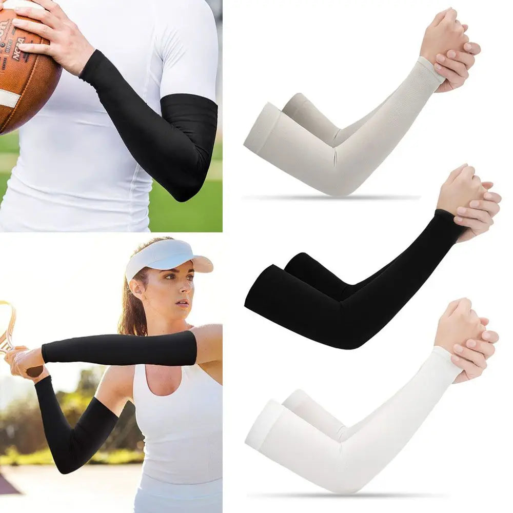 2Pcs Arm Sleeves Warmers Sports Sleeve Sun UV Protection Hand Cover Cooling Warmer Running Fishing Cycling Pi-Mart