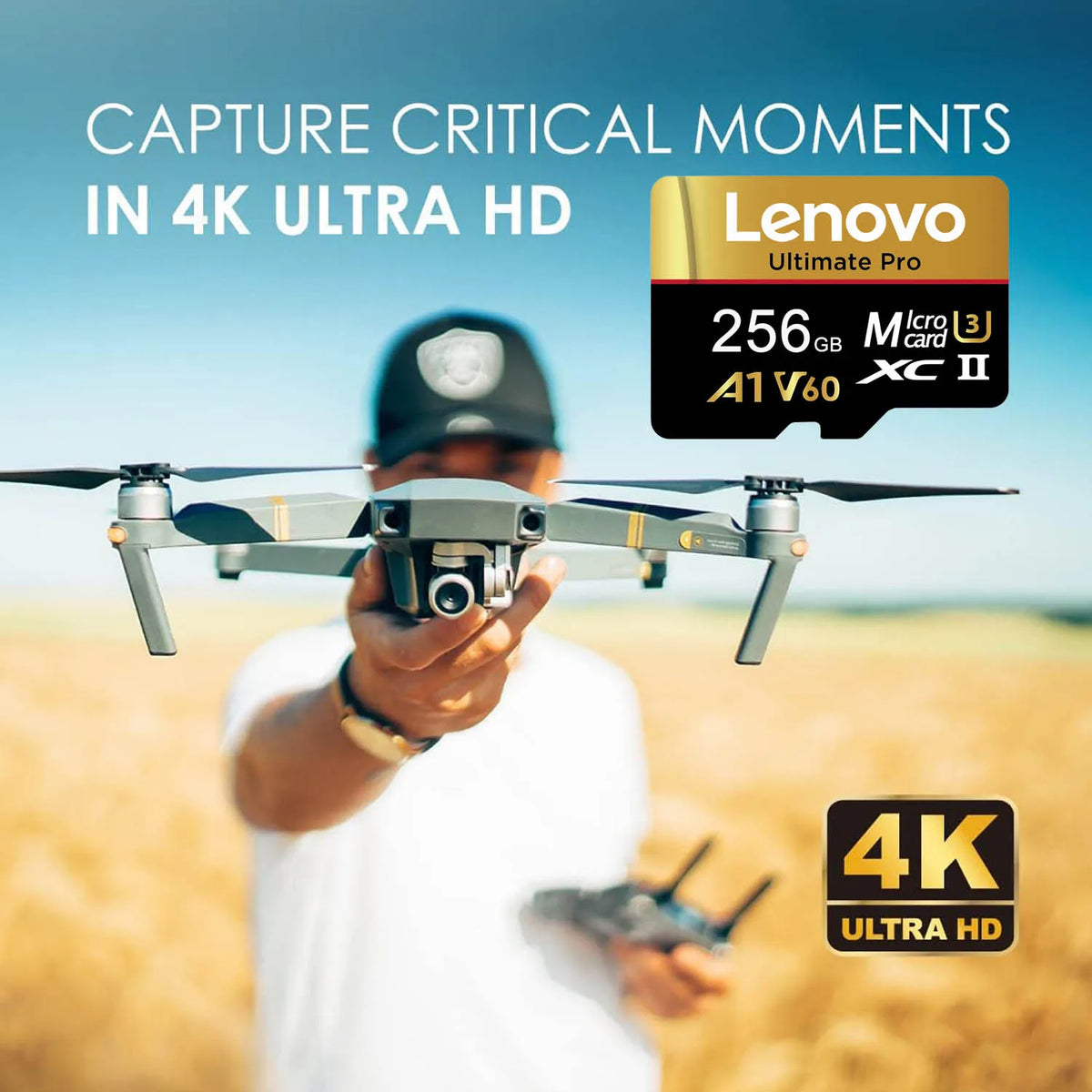 Lenovo SD Memory Card 128GB 256GB 512GB 1TB Micro SD Card V60 U3 Flash Cards TF Card Memory Microsd For Insta360 DJI Drone Pi-Mart