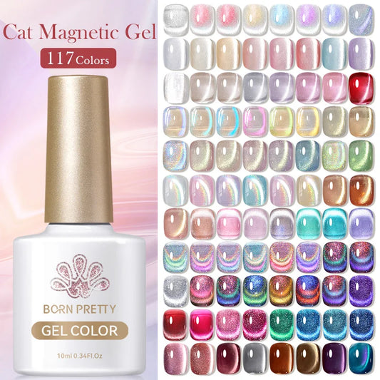 BORN PRETTY 117 Colors Cat Magnetic Gel Nail Polish 10ml Full Coverage Varnish Semi Permanent Super Gorgeous Nails Manicure Tri Light Beauty