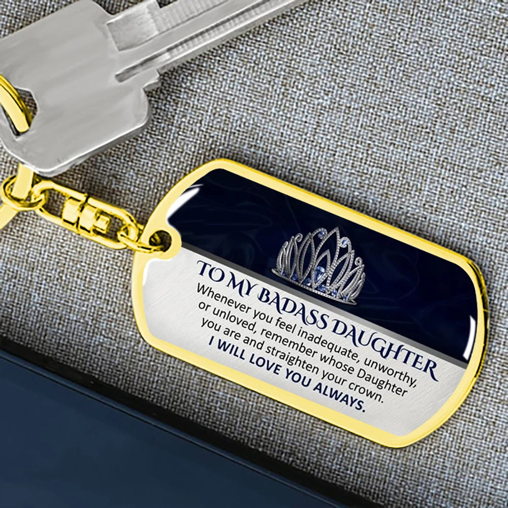 Keepsake for Son Grandson Daughter Granddaughter Keychain Gifts from Grandma Grandpa to My Badass Son Keyring Pi-Mart