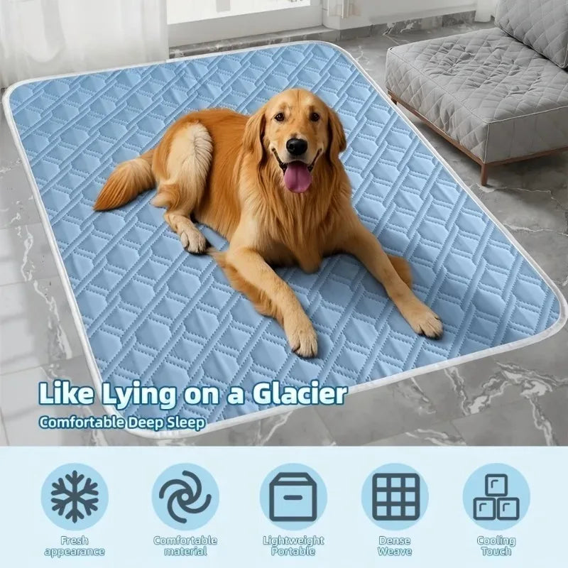 1PCS New Upgraded Ice Cooling Experience Summer Pet Cooling Mat Washable and Breathable Pet Cooling Pad All Season For Dogs Pet Pi-Mart