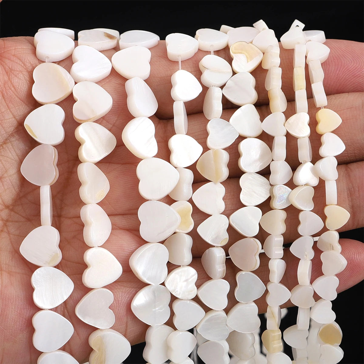 Natural Shell Beads Mother of Pearl Love Star Oval Round Flat Loose Spacer Beads for Jewelry Making DIY Charm Bracelet Necklace Pi-Mart