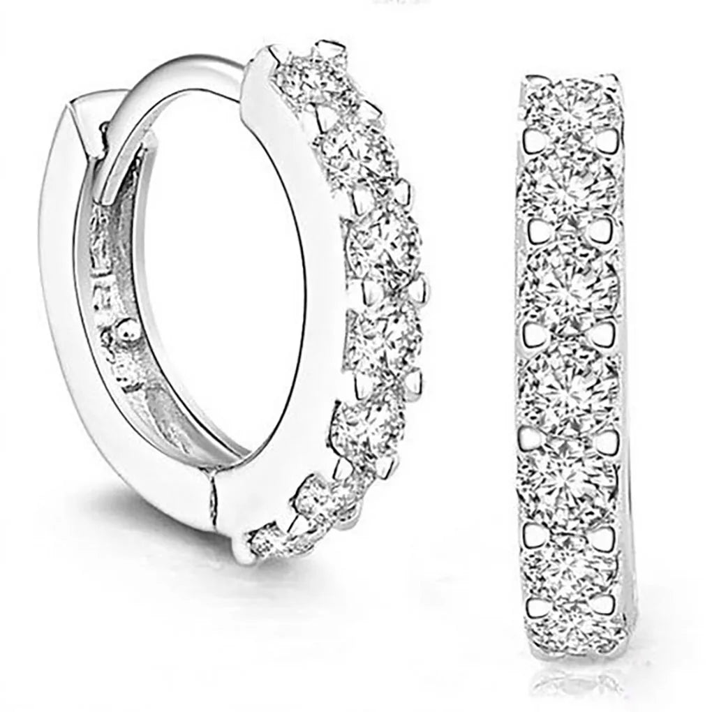 2026 Autumn Winter Fast Ship Newest Luxury Romantic Women Jewelry  Plated Rhinestone Crystal Hoop Earrings For Women Wholesale Pi-Mart