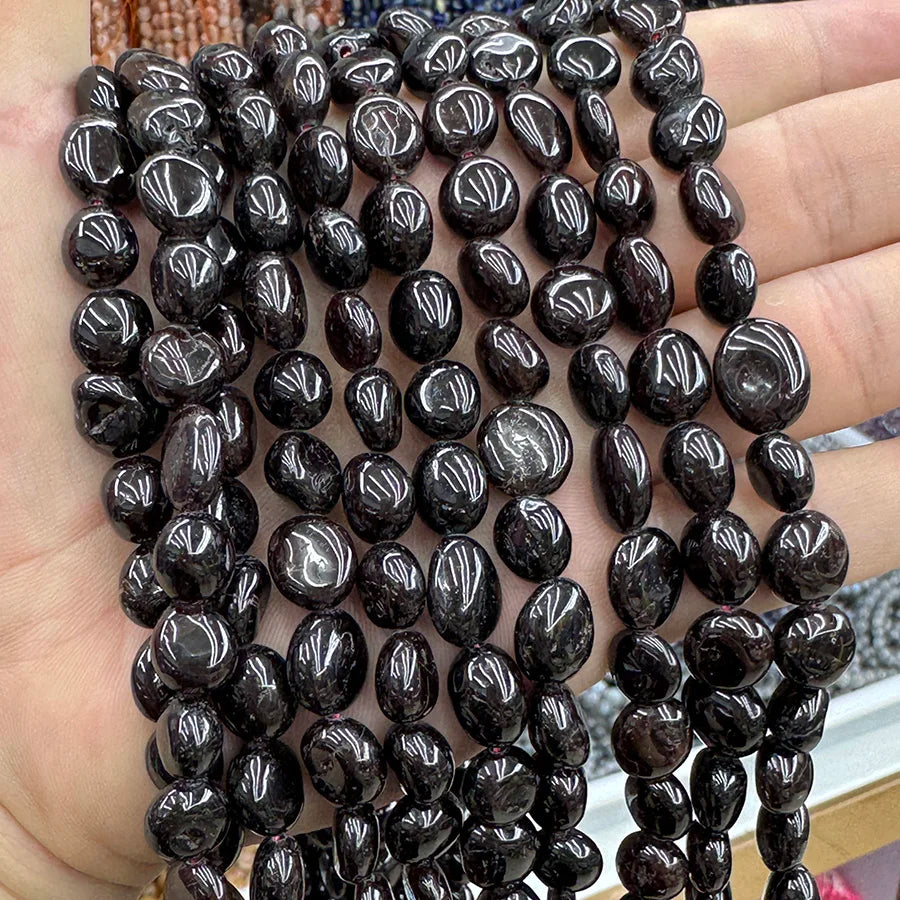 Natural Crystal Garnet Conformal Stone Irregular Faceted Loose For Jewelry Making DIY Necklace Bracelet 15''6-8mm 8-10mm Pi-Mart