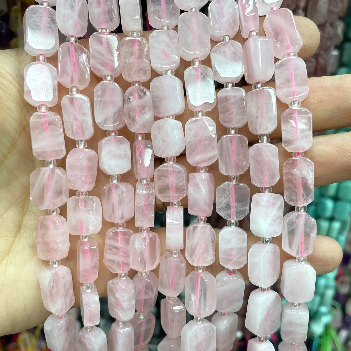 Natural Stone Flat Rectangle Amethyst Lapis Lazuli Quartz Apatite Spacer Beads For Jewelry Making Diy Bracelet Accessorie 8*12MM Pi-Mart