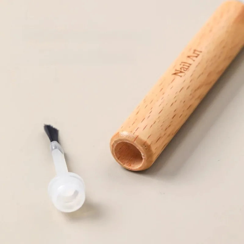 Professional Nail Art Brush Set Multi-Functional Nail Polish Brushes with Detachable Wooden Grip Nail Art Tools Nail Accessories Tri Light Beauty