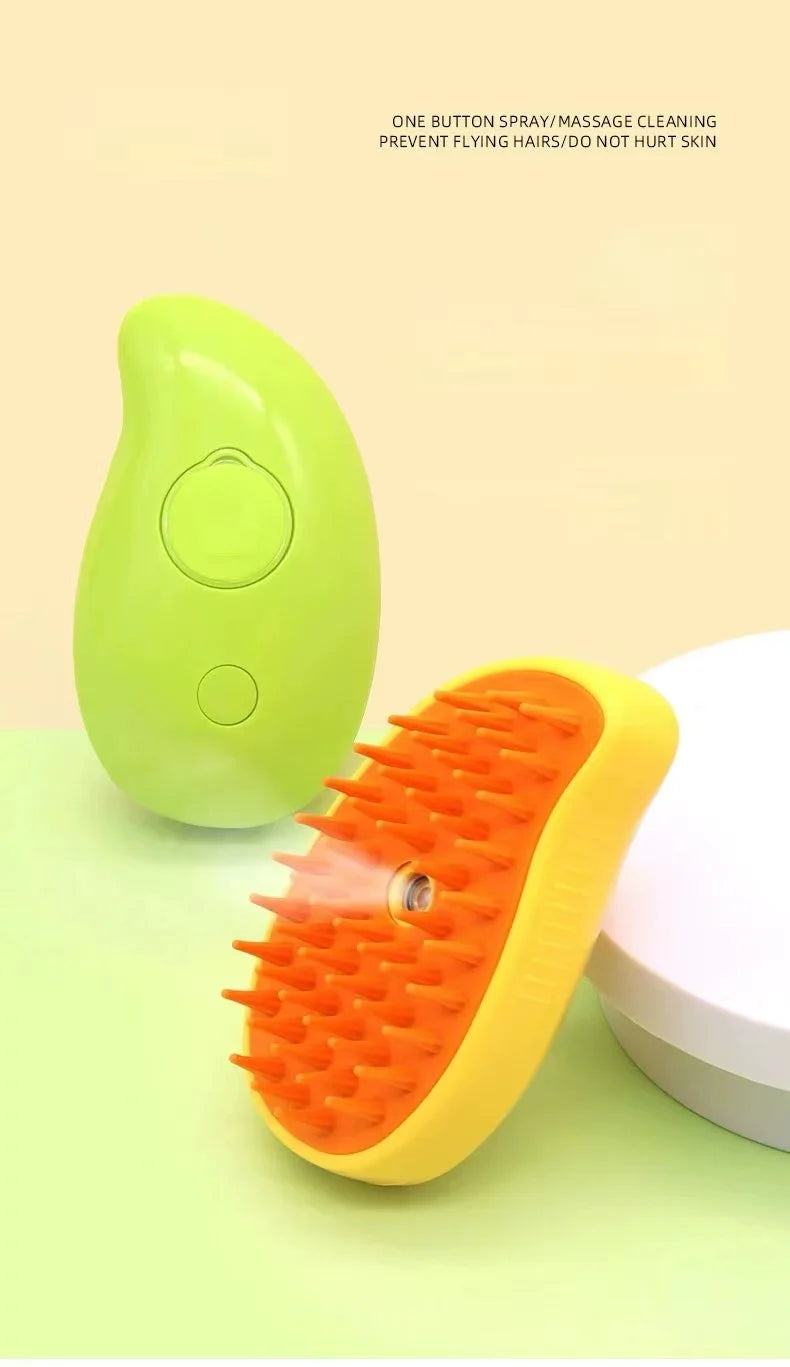 3-in-1 Dog Hair Brush Cat Hair Brush Electric Pet Cleaning Brush Steam Spray Brush Massage Hair Removal Comb Anti Flying Brush Pi-Mart