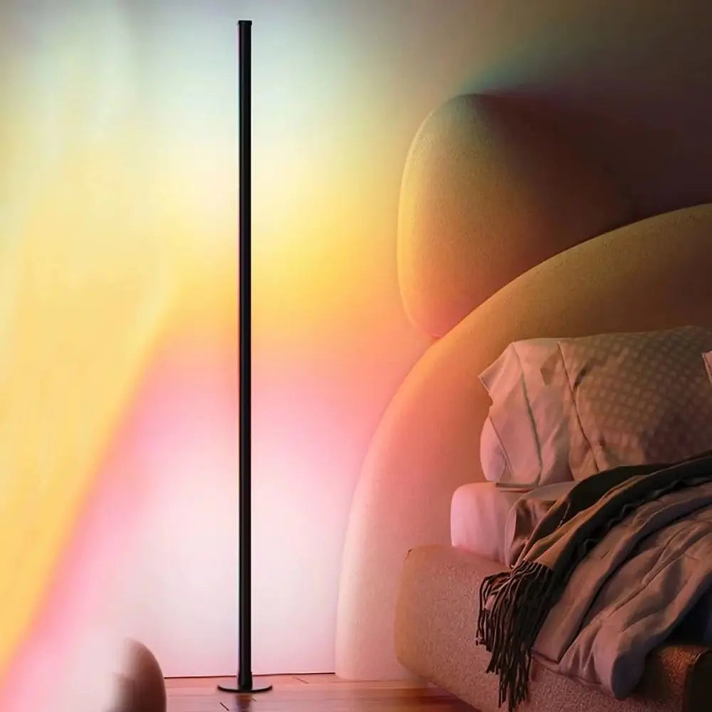 Remote Control Smart LED Floor Lamp Music Sync Dual Control Modes Corner Lighting Timer Function APP Control RGB Floor Lamp Pi-Mart