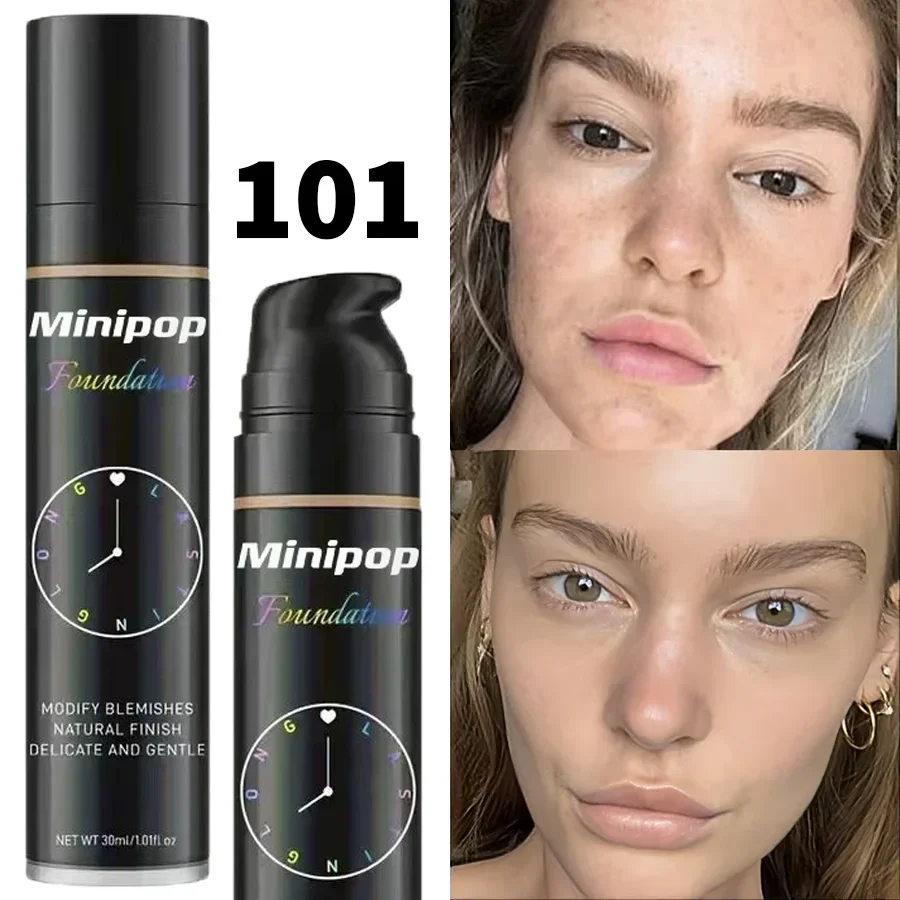 8-Color Liquid Foundation Makeup Set Waterproof Sweat-Resistant Concealer Professional Korean Style Face Base for Flawless Look LadyShow.Store