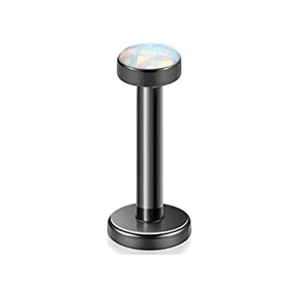 WKOUD 16G Stainless Steel Lip Labret Piercing Crystal Ball Monroe Lip Stud Helix Tragus Conch Piercing Cartilage Earrings Black Pi-Mart