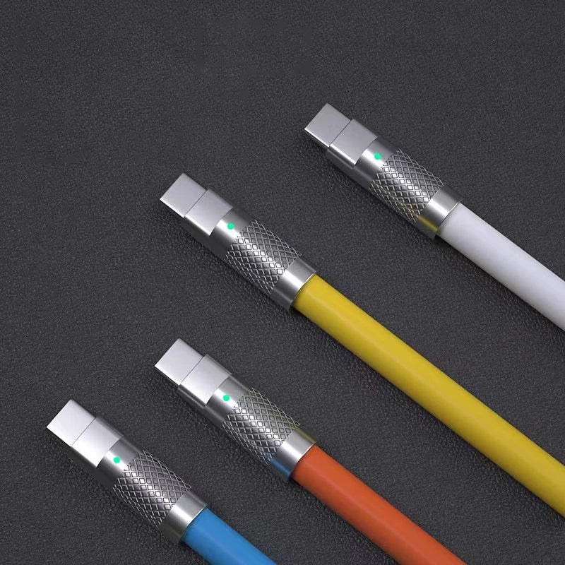 120w 6a Super Fast Charge PD Type C Liquid Silicone Cable Quick Charge 1M 2M Usb Cable Usb C to C Charger Cable Pi-Mart