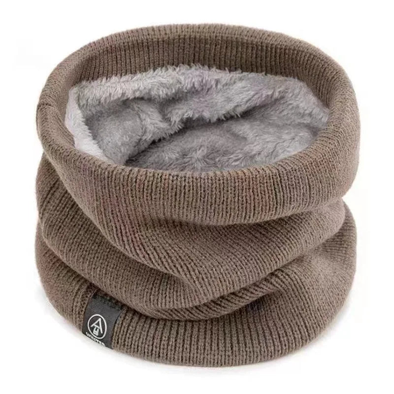 Warm Knitted Scarf Thickened Plush Windproof Winter Neck Gaiter Cold-proof Outdoor Sport Skiing Running Men Women Tube Scarf Pi-Mart
