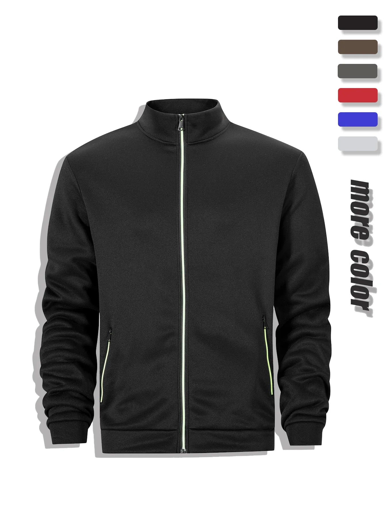 Men's Casual Sweatshirt Jackets Full Zip Up Cardigan Stand Collar Jacket Autumn Winter Male Outdoor Windproof Warm Coat LadyShow.Store