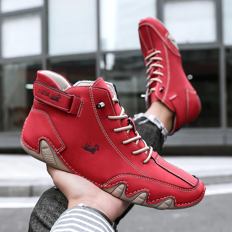 Leather Casual Shoes Sneakers for Men Fashion Outdoor Walking Loafers Shoes Comfortable Footwear Luxury Man Boots 2024 New In Pi-Mart