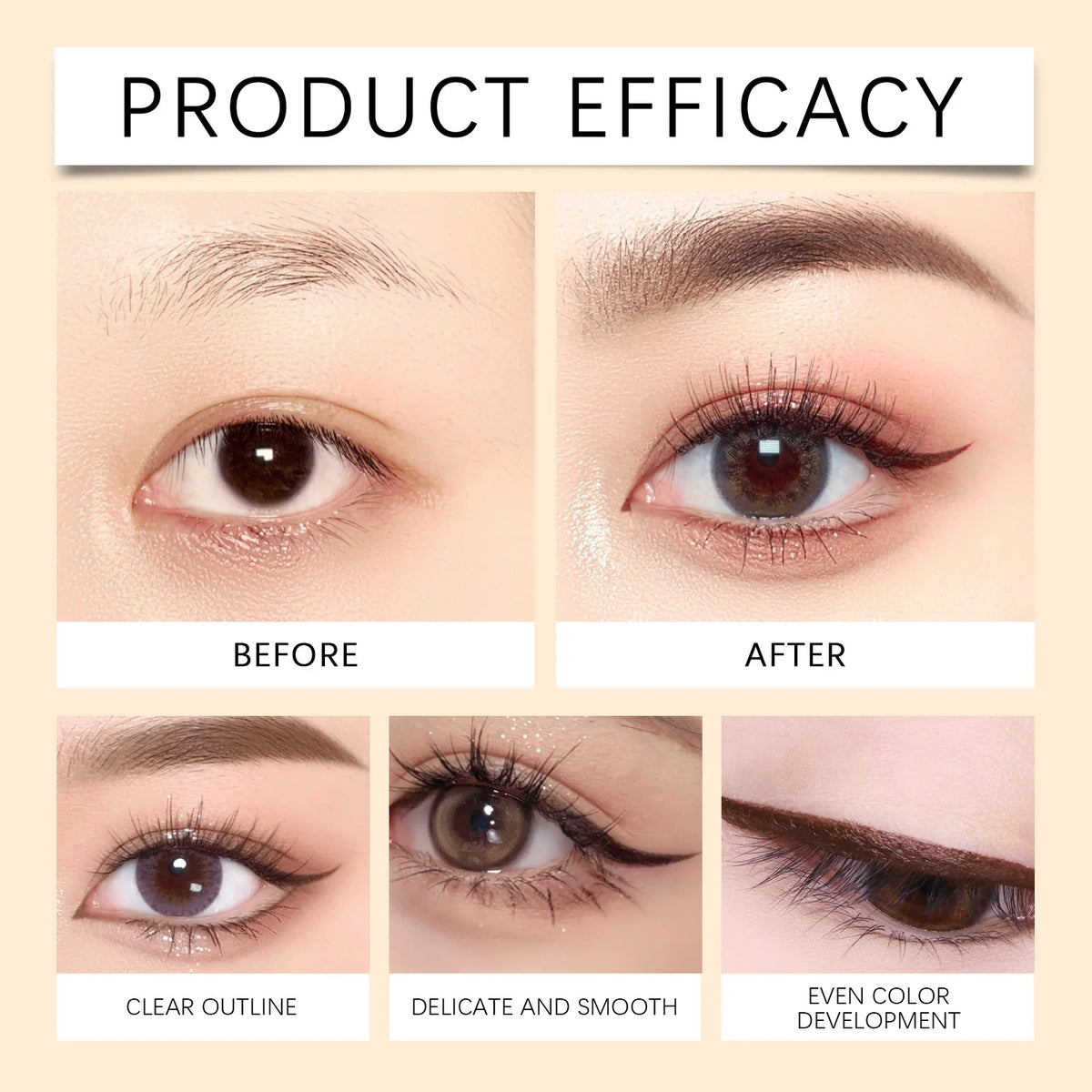 Zephoco Brown Eyeliner Pencil Waterproof Sweatproof Long Lasting Easy to Color Smooth Soft Gel Eyeliner Pencil Eye Makeup Set Pi-Mart