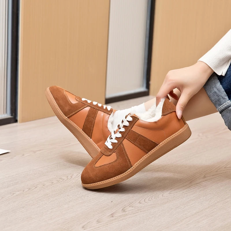 AIYUQI Women's Sneakers 2026 New Genuine Leather Ladies Moral Training Shoes Casual Spring Flat Shoes Women Pi-Mart