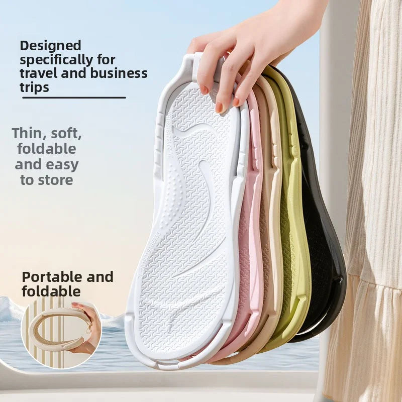 Foldable Travel Slippers Unisex EVA Flip Flops Hotel Non Slip Bathroom Indoor Outdoor Portable Lightweight Comfortable LadyShow.Store