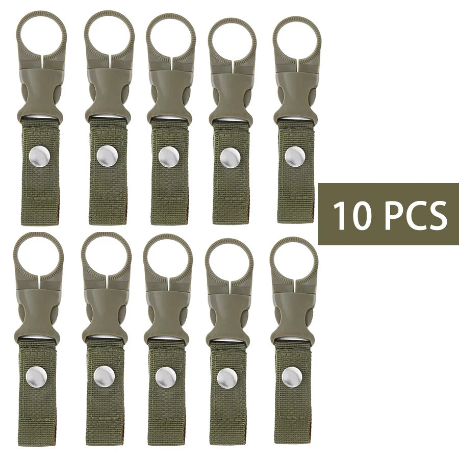 Webbing Water Bottle Holder Climbing Carabiner Belt Backpack Hanger Hooks Clip Multifunction Water Bottle Nylon Buckle Hook Clip Pi-Mart