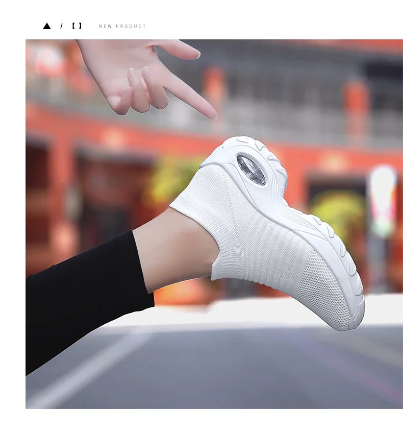 Women Sneakers Summer Fashion Black Sports Casual Shoes Breathable Mesh Lightweight Air Cushion Non-Slip Running Shoe Zapatillas Pi-Mart
