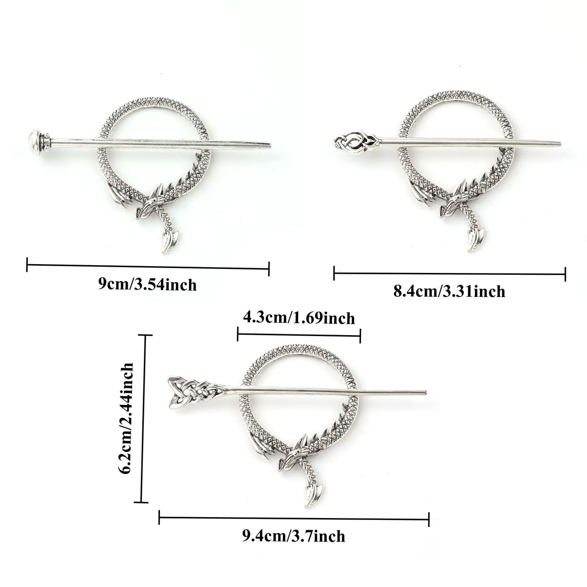 Retro Viking Dragon-Shaped Hairpin Hairpin Simple and Versatile Celtic Knot Hair Stick Hair Accessories Party Accessories for Mother's Day Valentine's Day Birthday Gift Pi-Mart