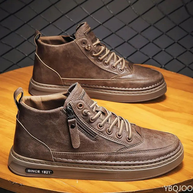 Men's shoes Spring Autumn new high top casual board shoes trend versatile black sports casual simple comfortable shoes for men Pi-Mart