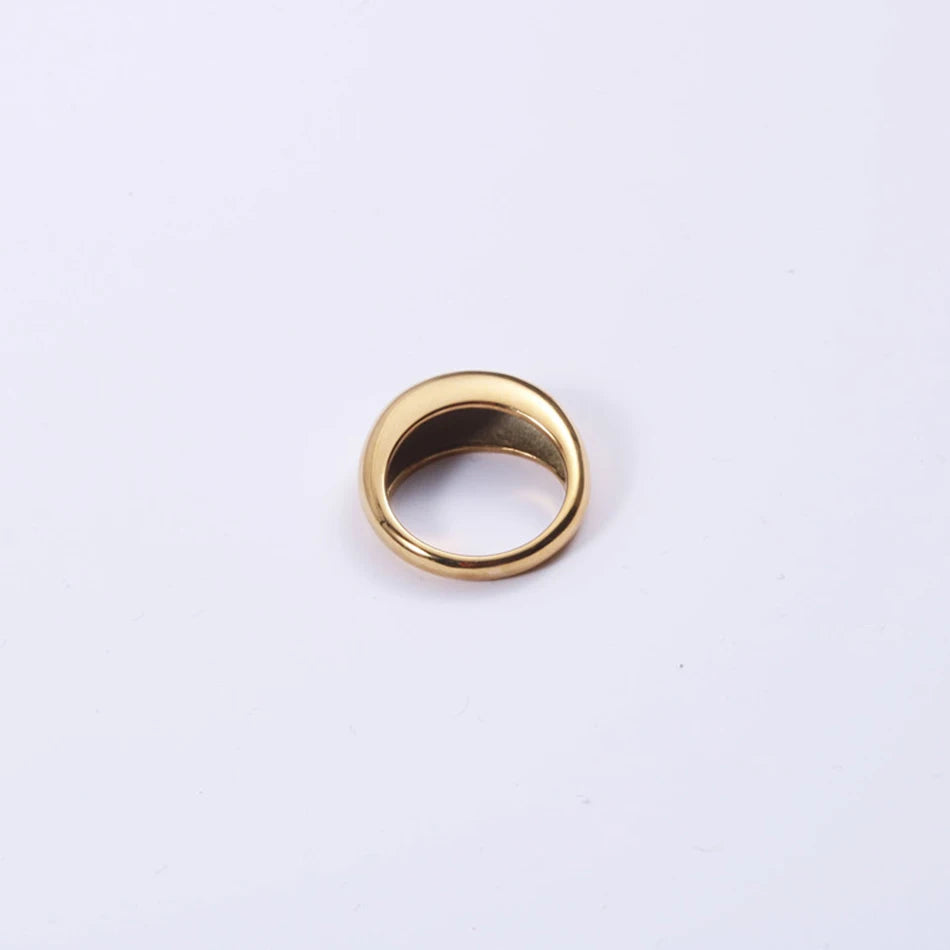 SUNIBI Fashion Simple Stainless Steel Rings for Women Arc Rings Jewellery Couple Anniversary Geometric Ring Size 5 6 7 8 Jewelry Pi-Mart