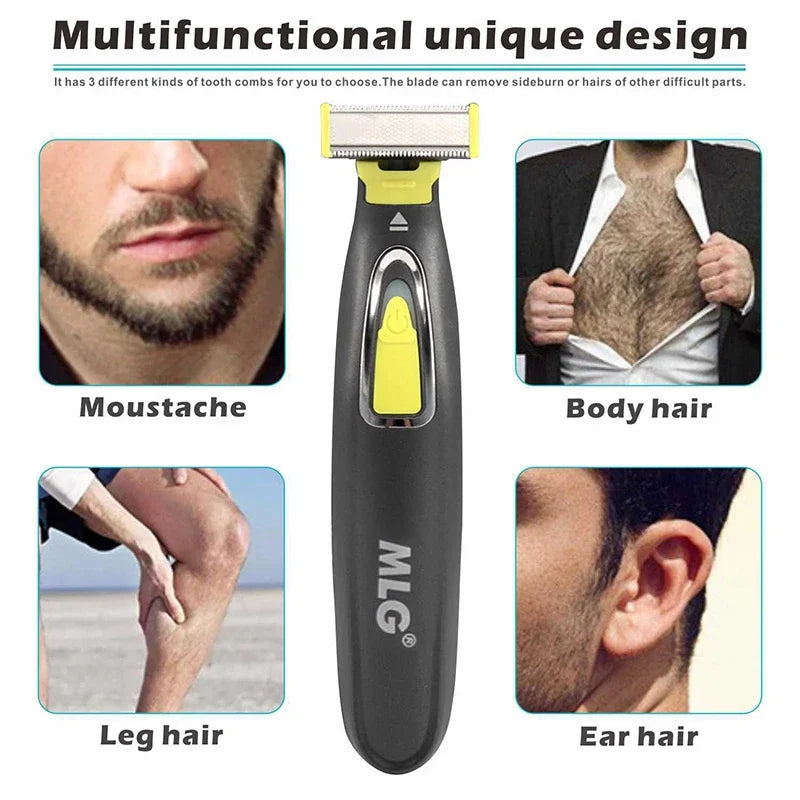 MLG Electric Shaver For Men and Women Portable Full Body Trimmer USB T Shaped Blade Razor For Beard Armpit For Washable Pi-Mart