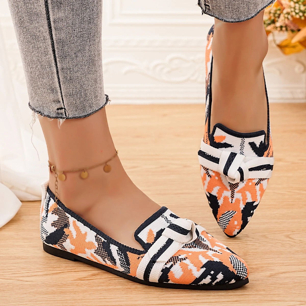 New Women's Loafers Ballet Flat Shoes Spring/autumn Fashion Pointed Toe Casual Low Heeled Women's Flat Shoes  Size 36-43 Pi-Mart