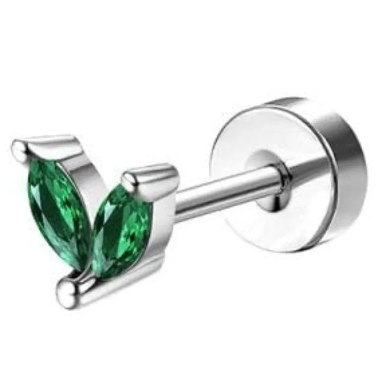 Bobisty 1pc Earrings for Sensitive Ears Surgical Stainless Steel Earrings for Women Dainty Flat Back Earring Stud Hoop Cartilage Pi-Mart
