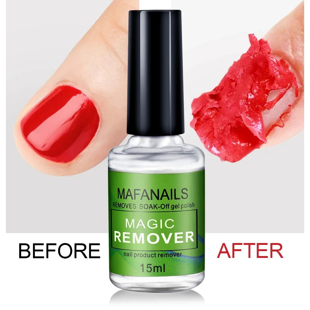 MAFANAILS 15ml Magic Remover Nail Gel Polish Remover UV Gel Polish Fast Remove Semi Permanent Varnish Polish Cancel Glue 15&ml Tri Light Beauty