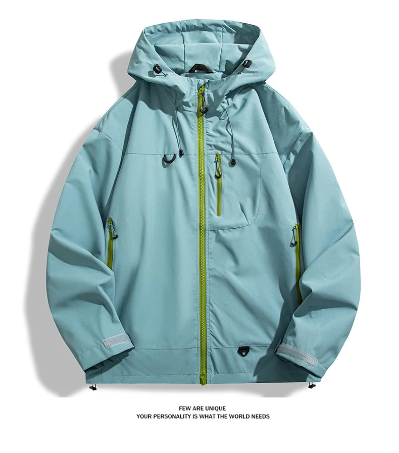 JNLN Unisex Waterproof Windbreaker Outdoor Sport Windproof Single-Layer Jacket Men Women Hiking Climbing Trekking Rain Coat Pi-Mart