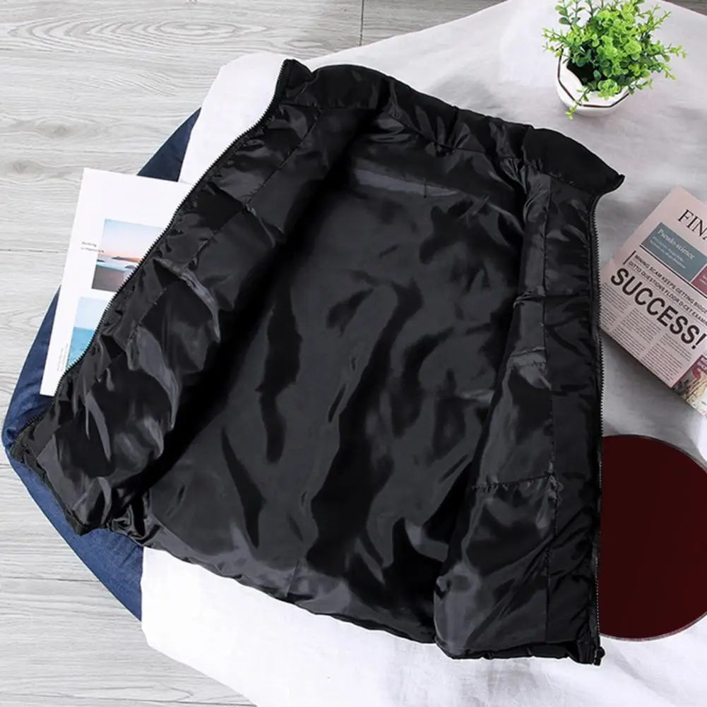Men Vest Jacket Men Slim Fit Stand Collar Sleeveless Puffer Jackets Winter Casual Waistcoat Men Warm Coat Cold Weather Outerwear Pi-Mart