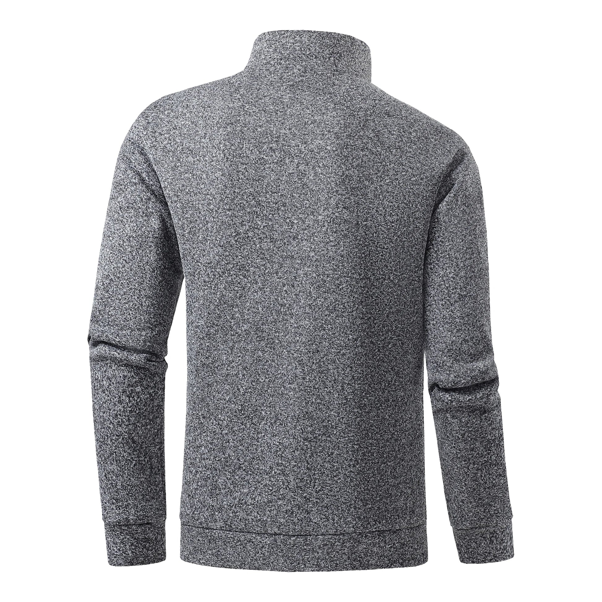 Autumn Men's Half-Zip Sweatshirts, Long-Sleeved Solid Color Pullovers, Turtlenecks, Streetwear, Winter Warm Jackets, Sports Coat LadyShow.Store