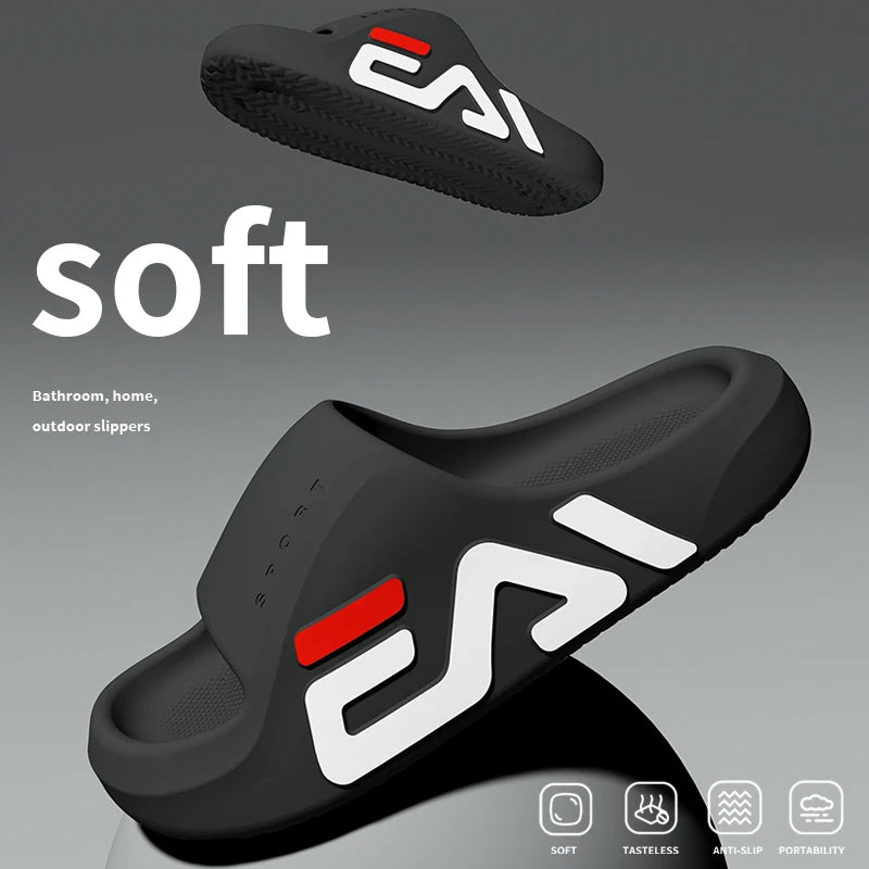 Extra-thick Sole Men Soft Air Cushion Casual Slippers EVA Sandals Fashion Flip Flops Outdoor Summer Seaside Beach Shoes Pi-Mart