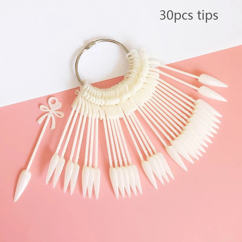 80/50/20pcs Nail Display Sticks Nail Swatch False Nail Tips Nail Gel Polish Practice Clear Display Board for Nail Art Tools Tri Light Beauty