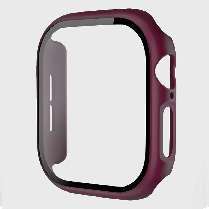 Tempered Glass+Case For Apple Watch 38-40mm 41mm 42mm 44mm 45mm 46mm Screen Protector Protective Cover iWatch 11 10 8 7 9 6 SE 5 LadyShow.Store
