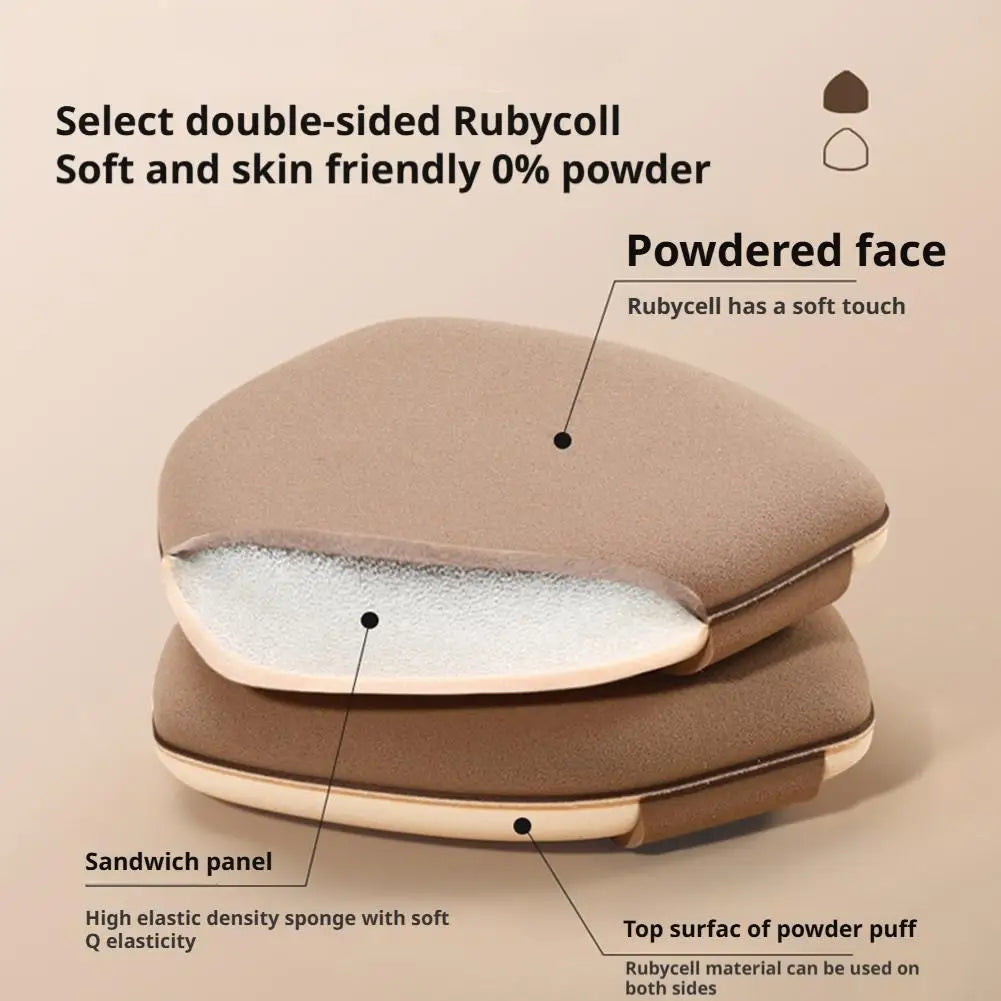 2pcs Dual-Sided Milk Coffee Makeup Sponge, Ultra Soft & Non-Absorbent Foundation Blender for Wet or Dry Use, Beauty Egg Tri Light Beauty