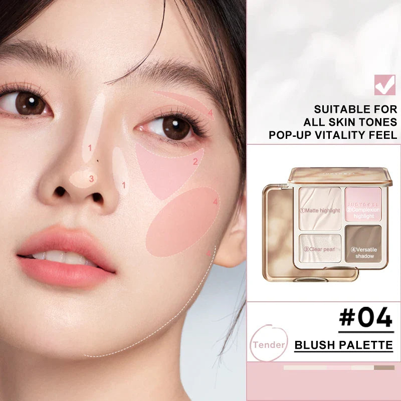 Judydoll Highlighter & Contour Palette, Matte & Shimmer, Sculpt & Define, Natural Finish, Nose & Jawline Contour, Beginner LadyShow.Store