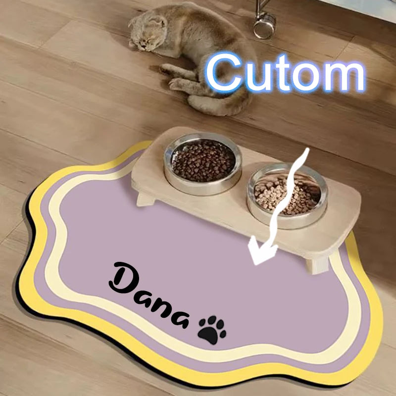  Custom Pet Feeding Mat Cute Shape Dog Diatom Mud Floor Mat Non-Slip Waterproof Home Decoration Dog Feeding Pad Pi-Mart