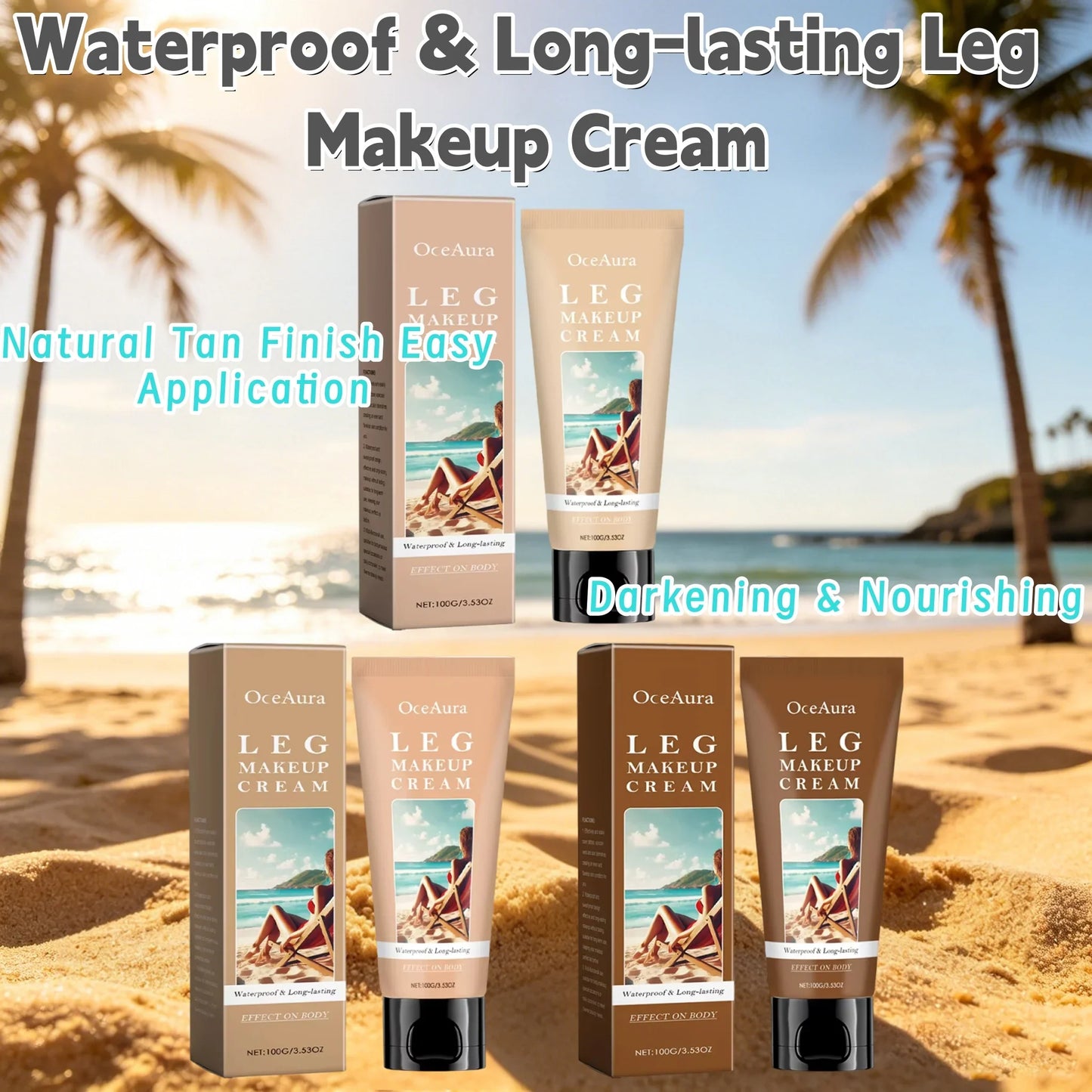 Instant Body Bronzer Foundation Makeup Cream Sun-Kissed Glow Bronzing Tint with Hyaluronic Acid Blurring Body Luminizer 100ml LadyShow.Store