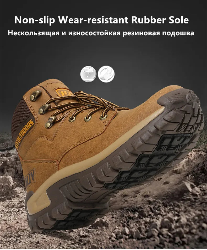 New Men's Boots Fashion Outdoor Boots Breathable Hiking Boots Autumn Shoes Sneakers Lightweight Non-slip Men Desert Ankle Boots Pi-Mart