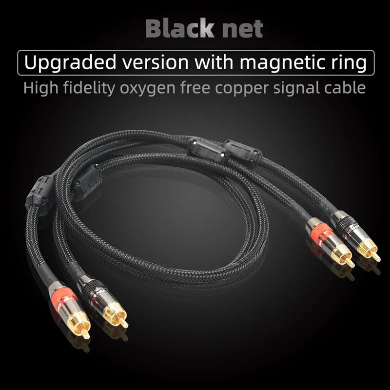 Hi-Fi Fine RCA Cable High Quality 4N OFC HIFI 2RCA-2RCA Male to Male Audio Cable Main Core Independent Shielding One Pair Pi-Mart