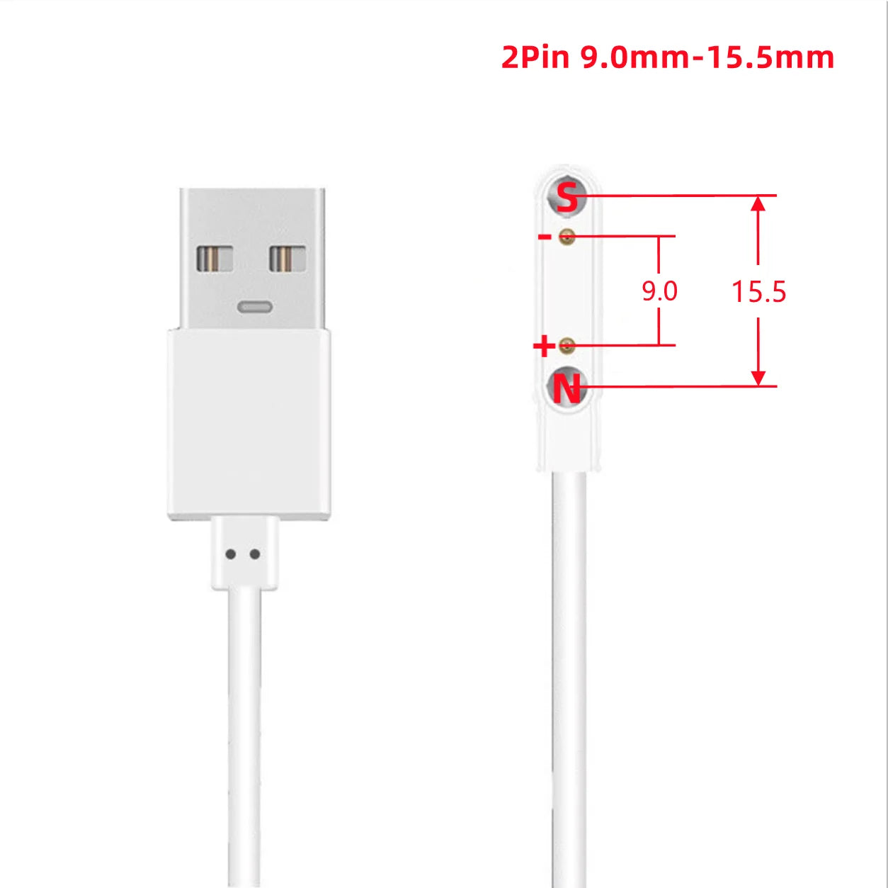 2Pin 4Pin 5Pin Magnetic Charging Cable USB to Pogo Pin for Smart Watch Earphone Wristband 60cm 5V Magnetic Dock Charger Adapter LadyShow.Store