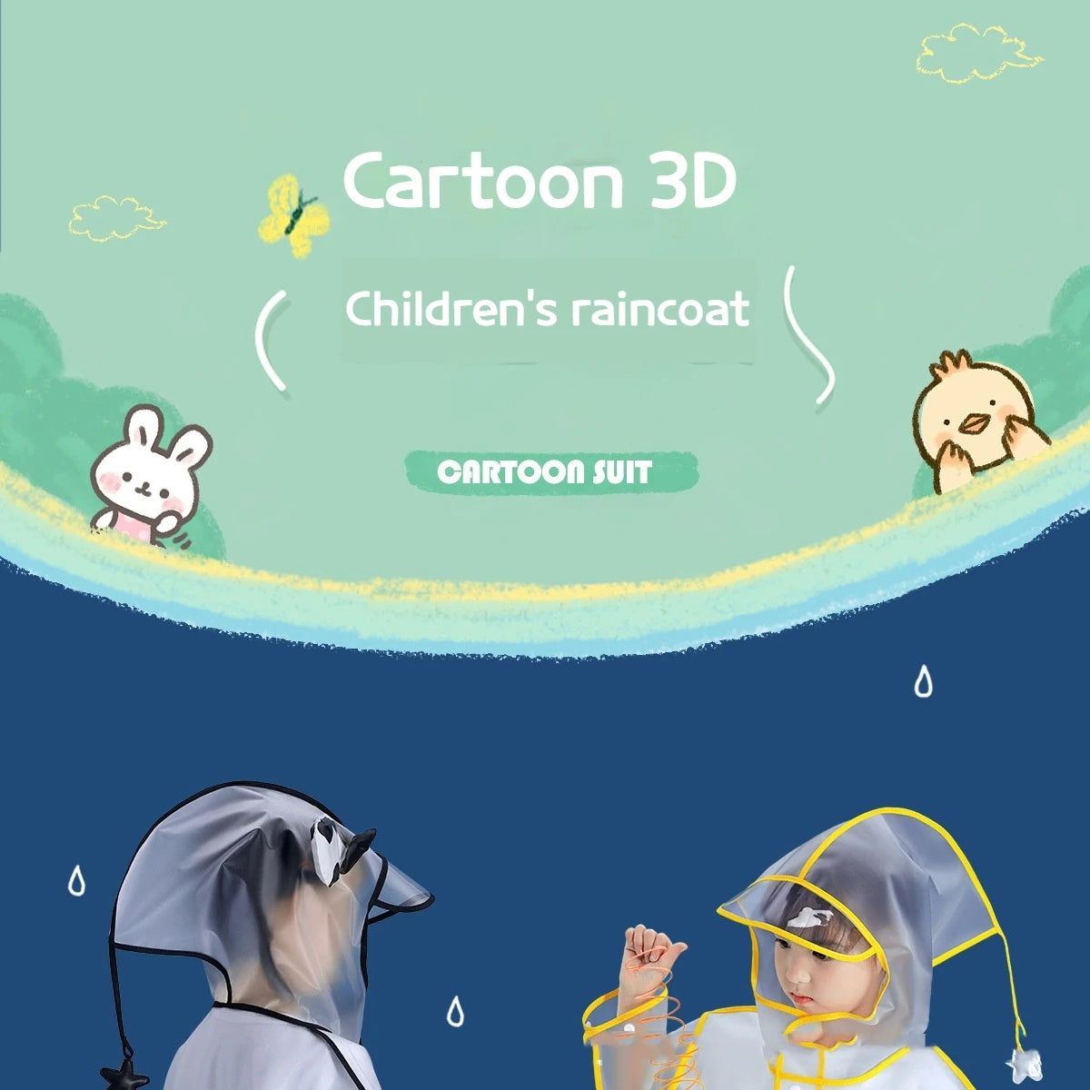 Special Raincoats for School Students Boys And Girls Waterproof Outdoor Rain Jackets  Protective Coats Pi-Mart