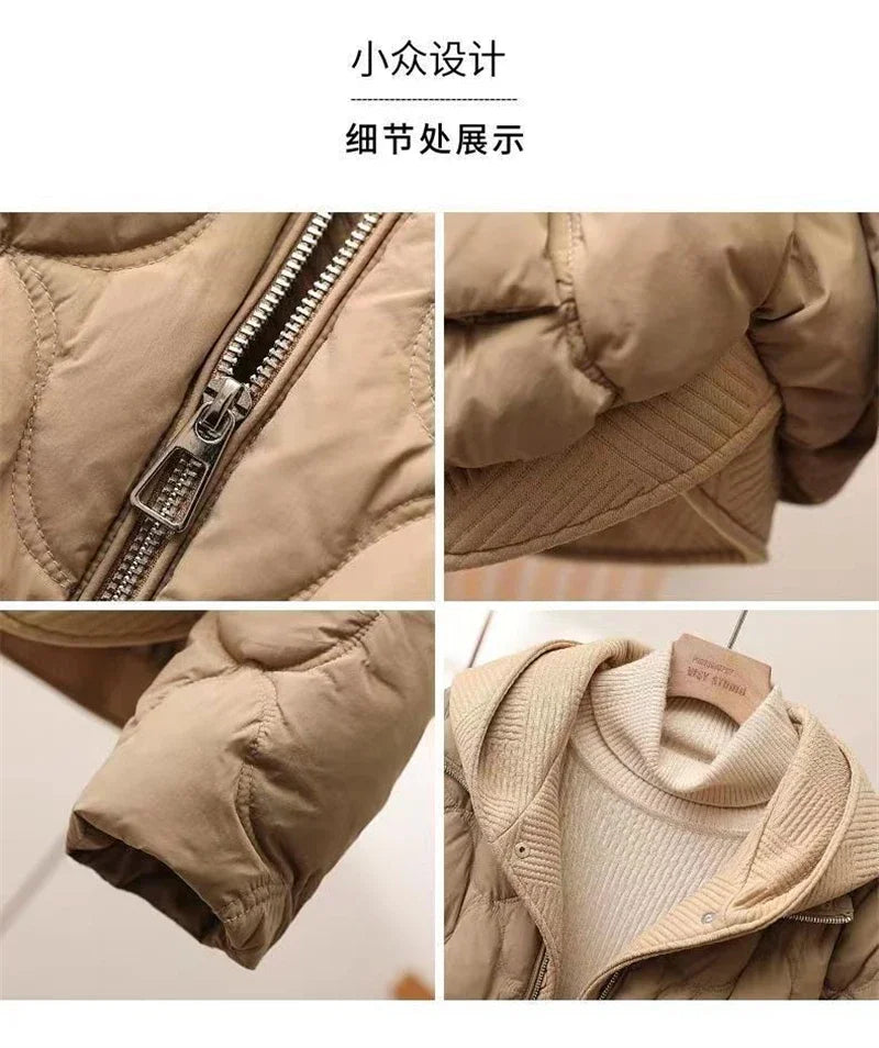 2025 Fashion Coats Korean Style Loose Cropped Coat Women Jacket Women Parkas Warm Puffer Jackets Casual Coat New Winter Clothes Pi-Mart