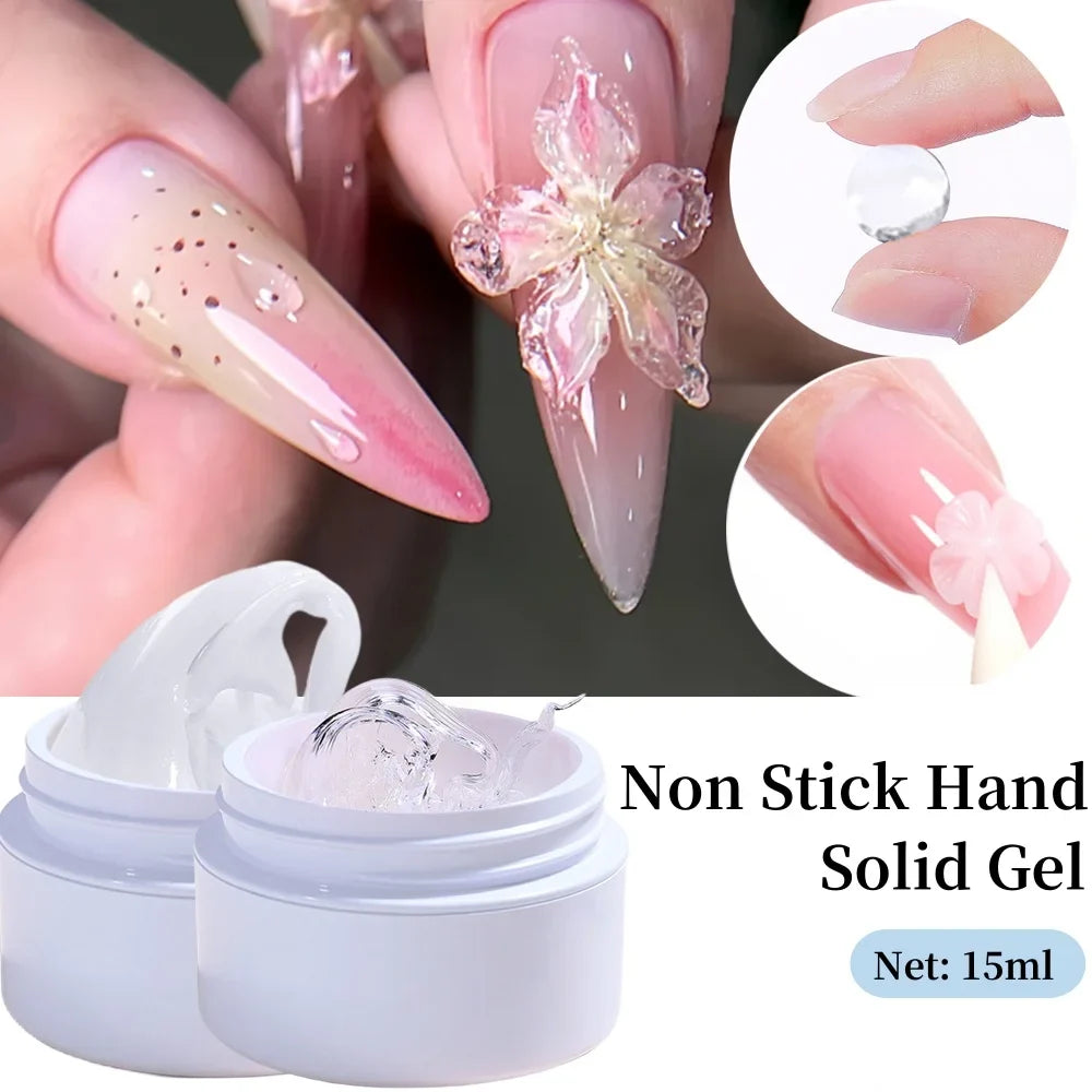 1 Jar White 3D Shaping Carving Non Stick Hand Extension Gel Nail Polish For Flower DIY Nail Art Extension Acrylic Nails Tools Tri Light Beauty