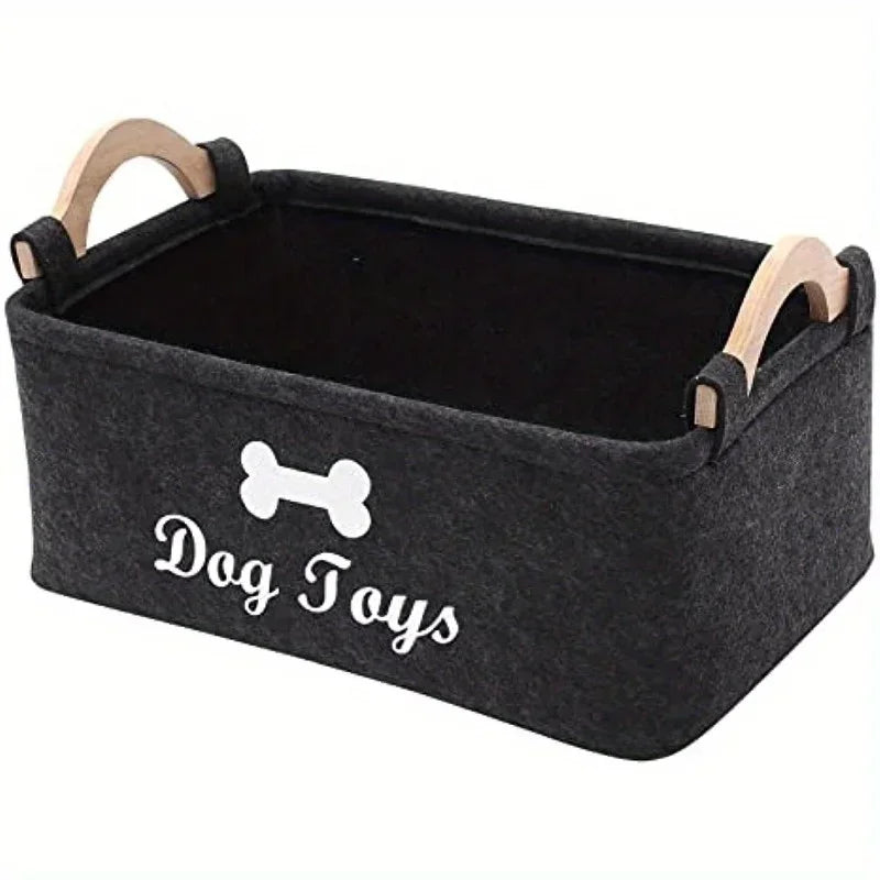 Felt pet toy box, dog toy box, storage basket box - perfect for organizing pets Pi-Mart