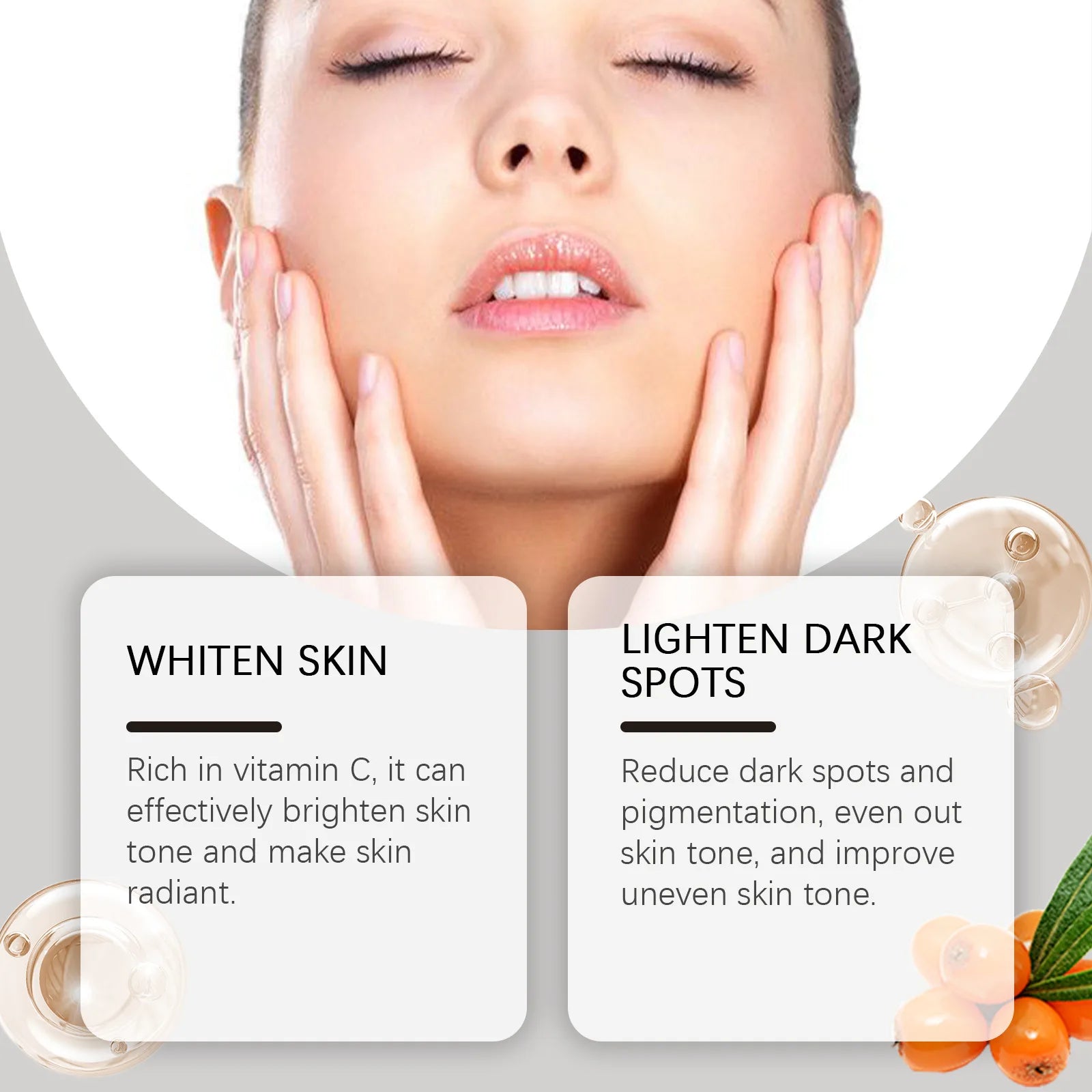 Vitamin C Capsules Facial Moisturizing Cream Melanin Removal Rejuvenate Skin Lightening Wrinkles Remover Brightening Face Cream Pi-Mart