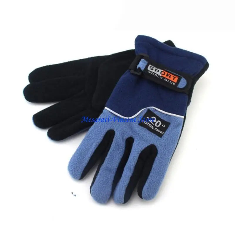A70F Winter Warm Thermal Motorcycle Gloves Fleece Mittens For Women Men Snow Sports Hiking Back Windproof Lightweight Pi-Mart